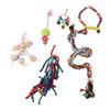 6pcs Small Bird Swing Toys Safe Multifunctional Parrots Chewing Hanging Toys for Parakeets Cockatiel Conure