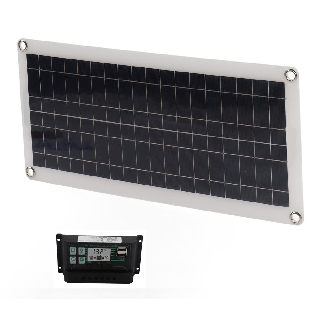 30W Solar Panel 30A Charger Voltage Controller Kit Polycrystalline Silicon for 12V Car RV Boat Marine Trailer