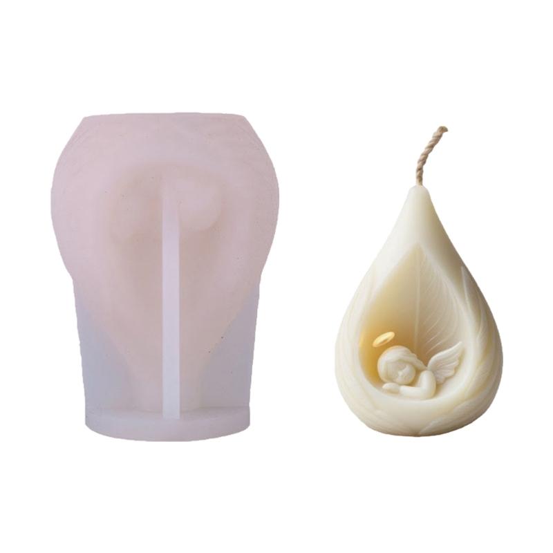 

Easy to Use Silicone Candle Mould Featuring Detailed Sleep Angel Designs for Craft Projects 1