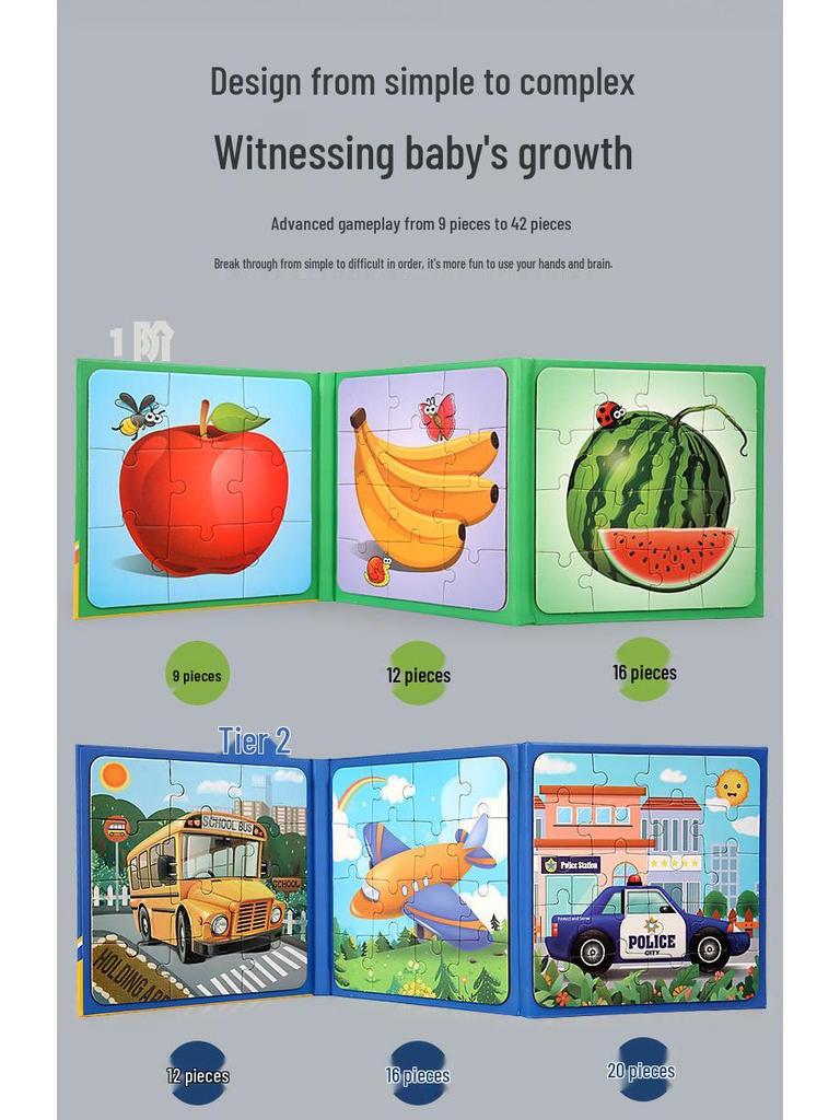 Portable Magnetic Puzzle Book for Early Childhood Education