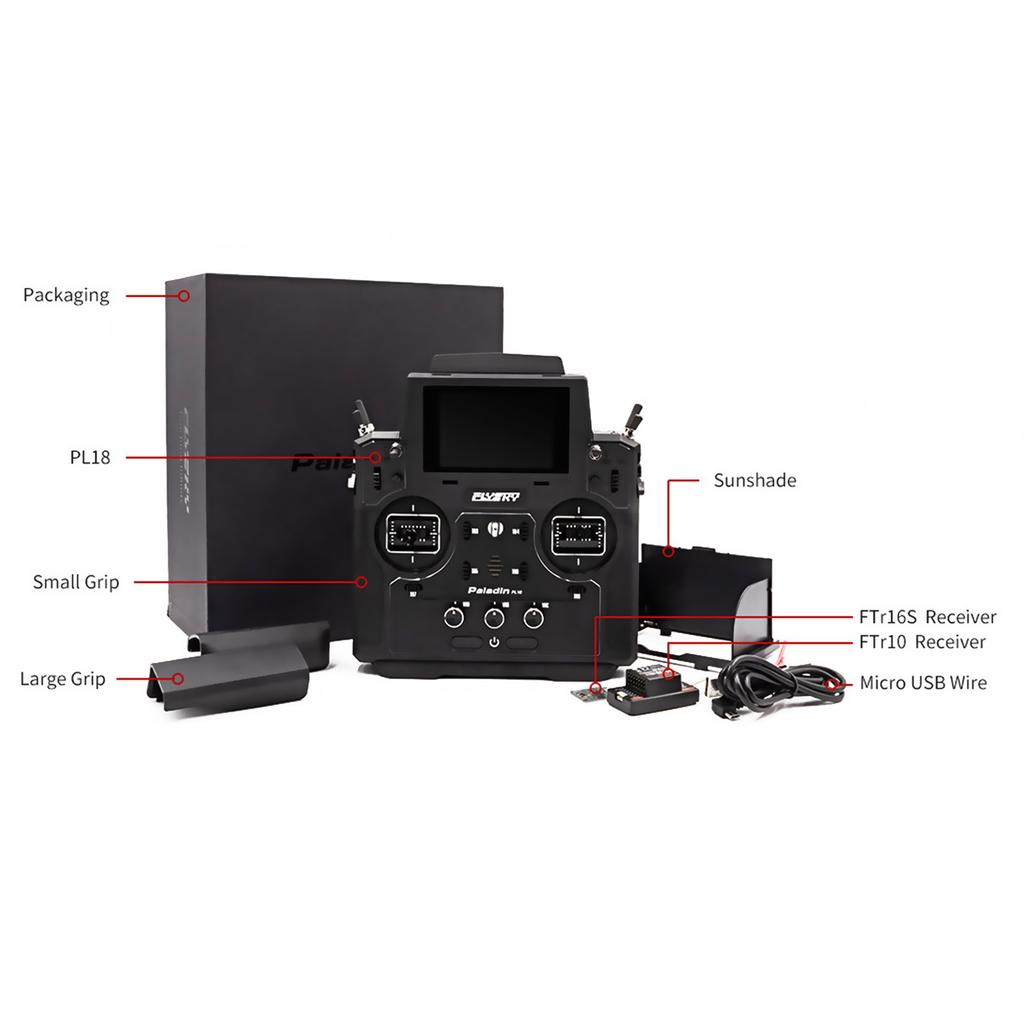 Flysky Paladin PL18 2.4G 18CH Radio Transmitter with FS-FTr10 FTr16S Receiver HVGA 3.5 Inch TFT