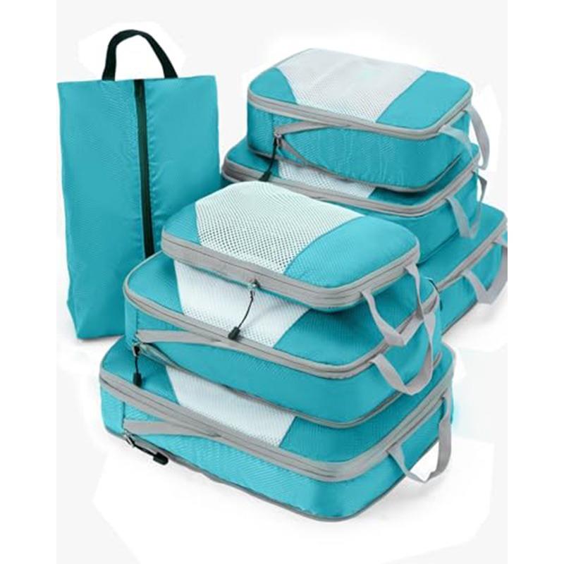 Travel Compression Storage Bags 7 Set Luggage Packing Cubes for Clothes Organization Waterproof Dustproof