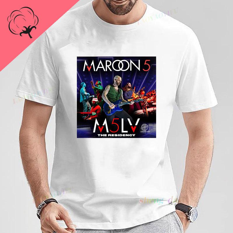 Vintage Popular Rock Band Short Sleeve Ocollar Playera Maroon 5 Tshirt Classics Adam Levine Camisetas Unisex Unisexs Shirts Unisexs