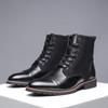 British Style Flat Designer Ankle Boots Vintage Casual Leather Outdoor Walking Motorcycle Boots Mens Antiskid Fall Chunky Boots