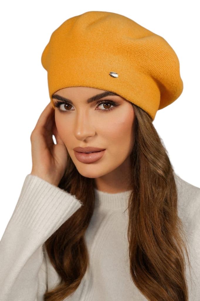 Women' Winter Wool Beret, Lemon Color - Kiang