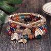Bohemian Multilayer Beaded Wings Bracelet with Niche Design