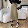 Women's High-Waisted Corduroy Skirt: 2025 Retro Hepburn Style Mid-Length for Autumn/Winter