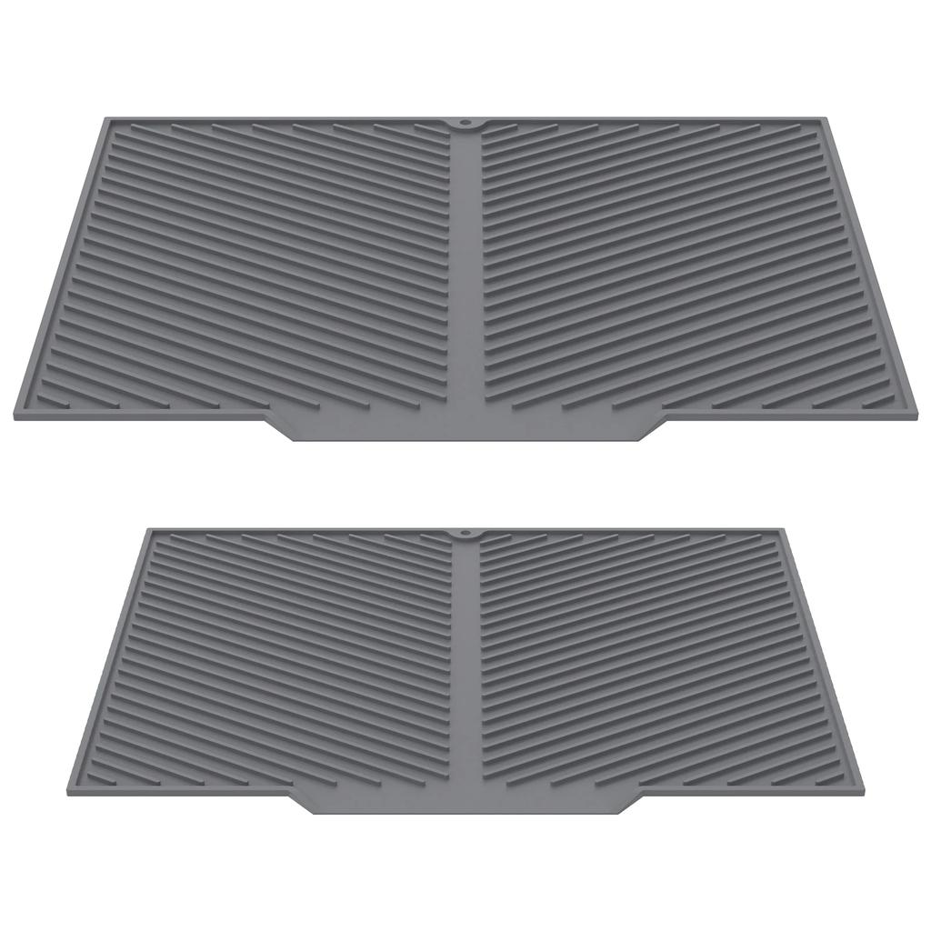 Kitchen Dish Drying Silicone Mat Raised Stripes Outlet Design Countertop Sink Draining Pad Non-slip Tableware Insulating Mat