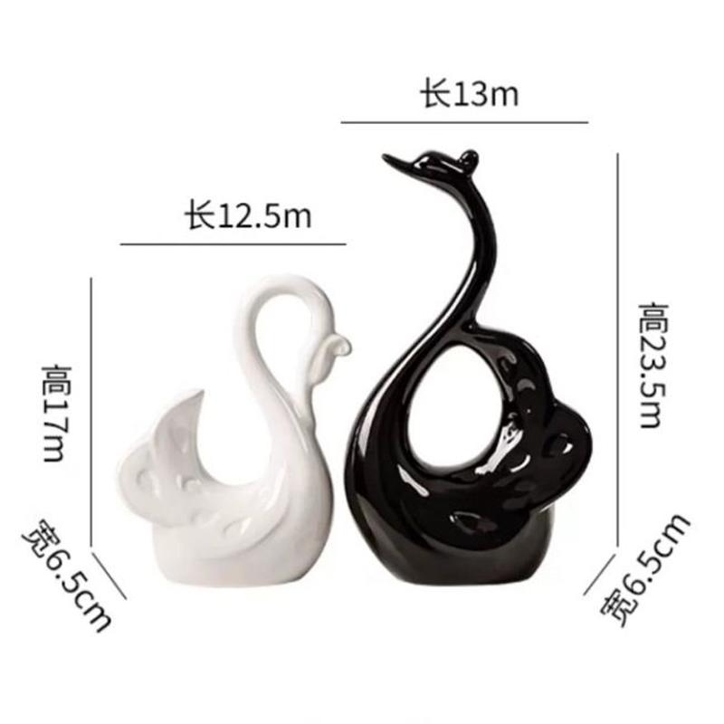 Kreatives Paar Schwanenform-Ornament, Heim Wohnzimmer Weinschrank Schreibtisch Dekorationen, Leichter Luxus Handwerkszubehör