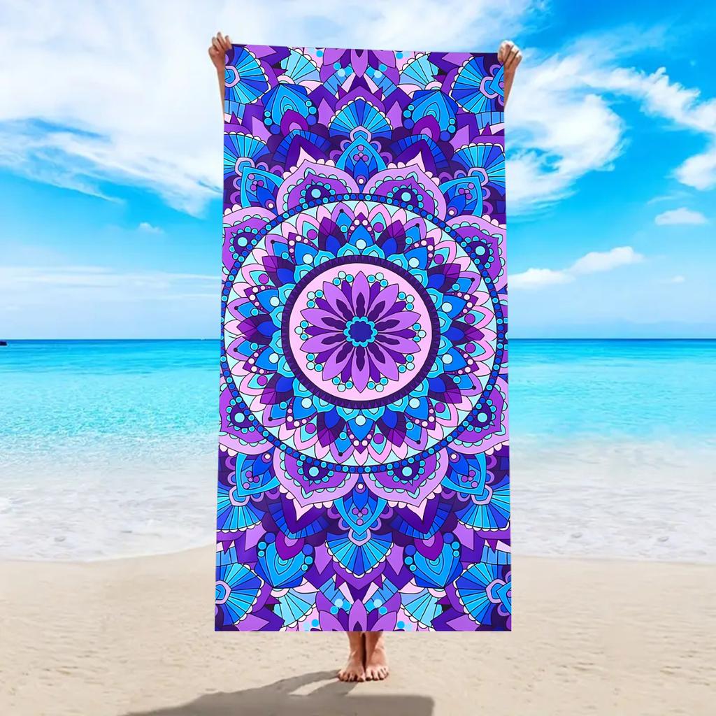 1pc Ultra Fine Fiber Beach Towel, Quick Drying Absorbent Bath Towel, Multi-functional Towel for Beach Swimming and Sports