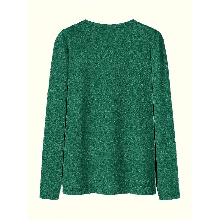 Women's Letter Print Long Sleeve English letter print, round neck, casual style, loose fit, autumn and winter T Shirt Fashionable vintage-style tops