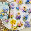 20pcs Flower Stickers Aesthetics Transparent PET Stickers DIY Scrapbook Junk Journal Decor Album Stickers