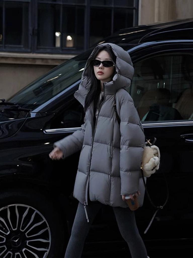 Solid color seasonal warm three-dimensional down cotton clothes hooded short small bread clothes