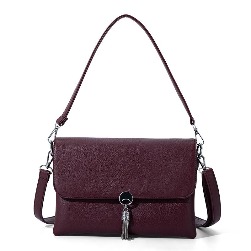 Large Capacity PU Leather Crossbody Bag for Commuting 26*9*18cm (portable 23cm)