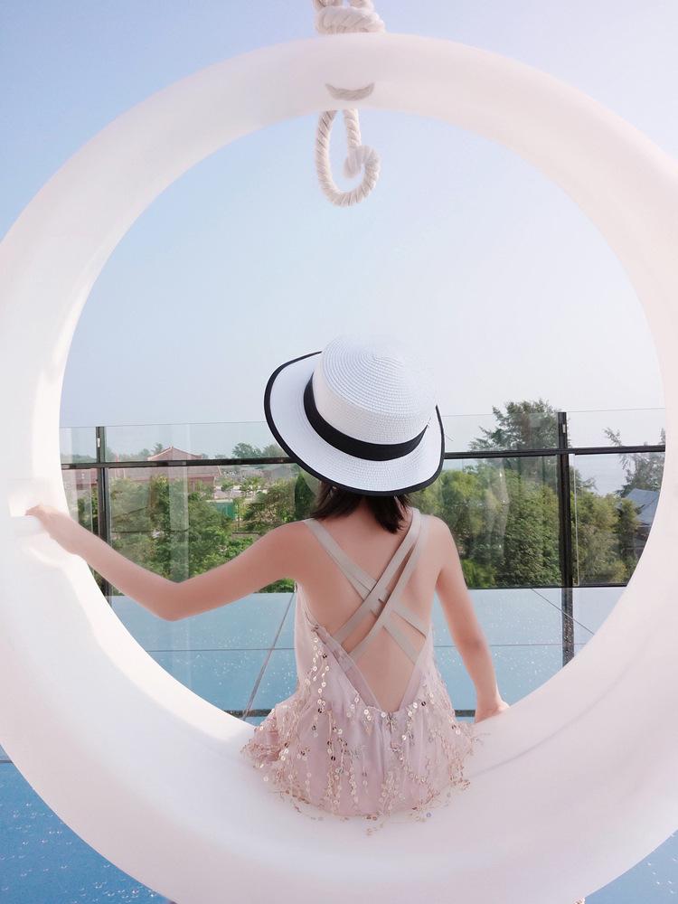 2023 Sequined Beach Dress: Mother-Daughter Backless Summer Maxi for Seaside Vacations