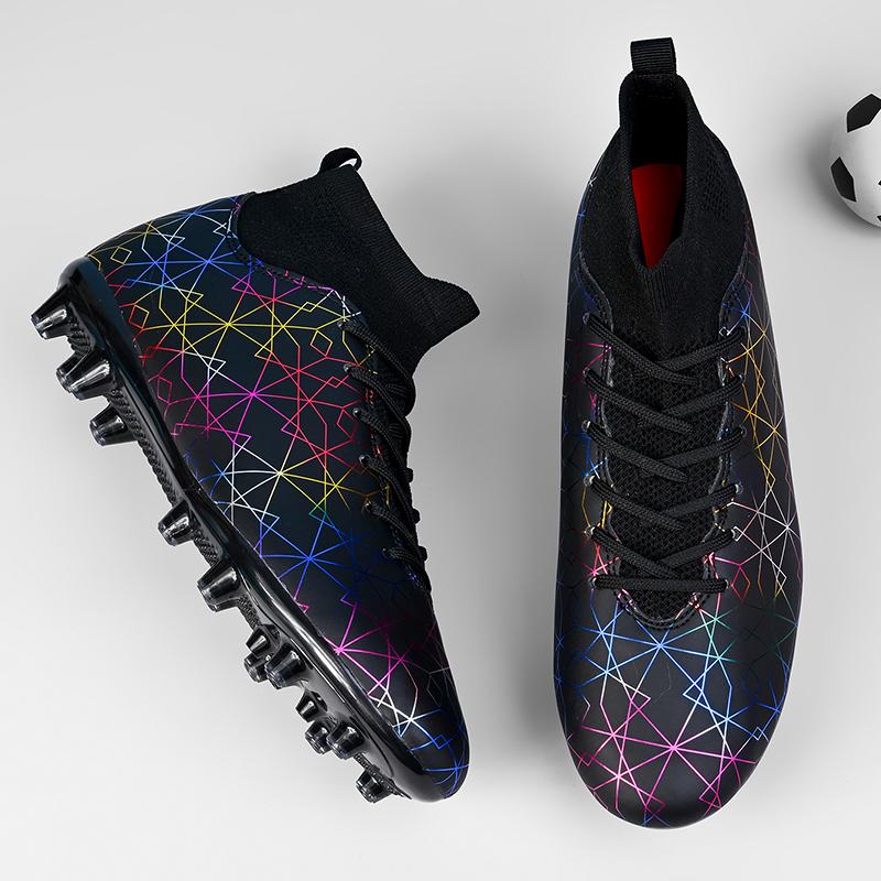 Men's Soccer Shoes  Non-Slip AG/TF Soccer Cleats Ankle Boots Unisex Large Size Ultralight Football Boots Boys Sneakers