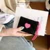 Korean Style Heart Candy Lanyard Wallet for Women - Simple Tri-fold Student Wallet