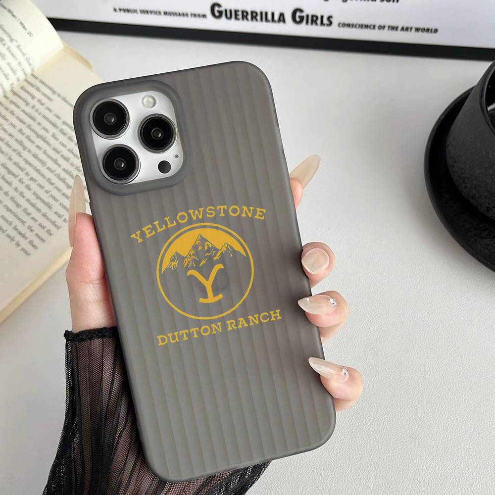 Y-Yellowstone Logo Corrugated Pattern For IPhone 17 16 15 14 13 12 11 16 Pro Max Plus Pro Non-slip Phone Cover