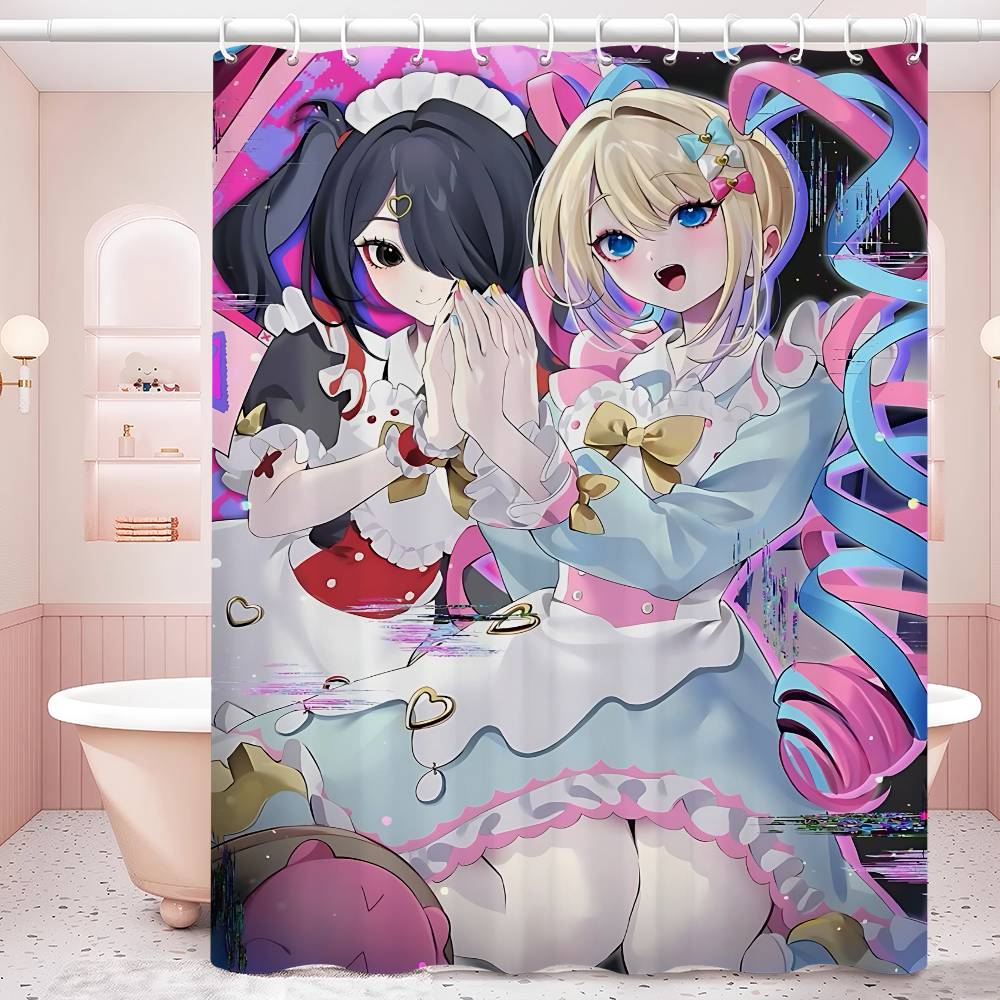 Needy-Girl Overdose Shower Curtain Bath Curtain Print Polyester Fabric Waterproof Bathroom Curtains With Hooks Bath Screen