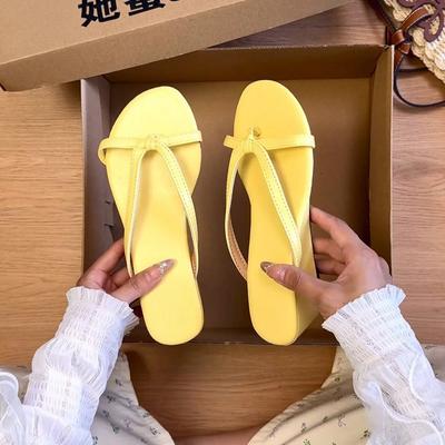 Silver Temperament Pinch-on Flip-flops Fairy Shoes Wear 2025 New Summer Wedge Heel High-heeled Cool Slippers
