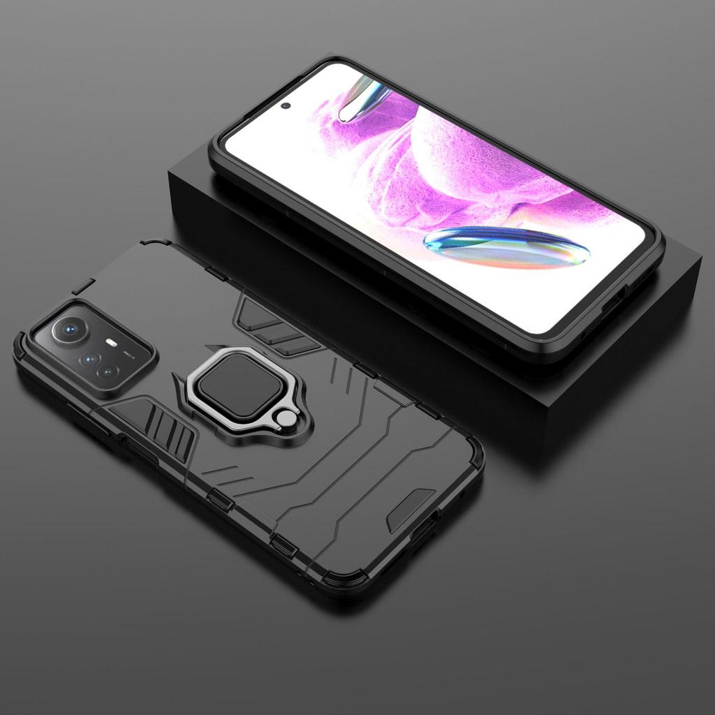 Redmi Note 12S 4G Car Finger Ring Case - Black Panther Edition