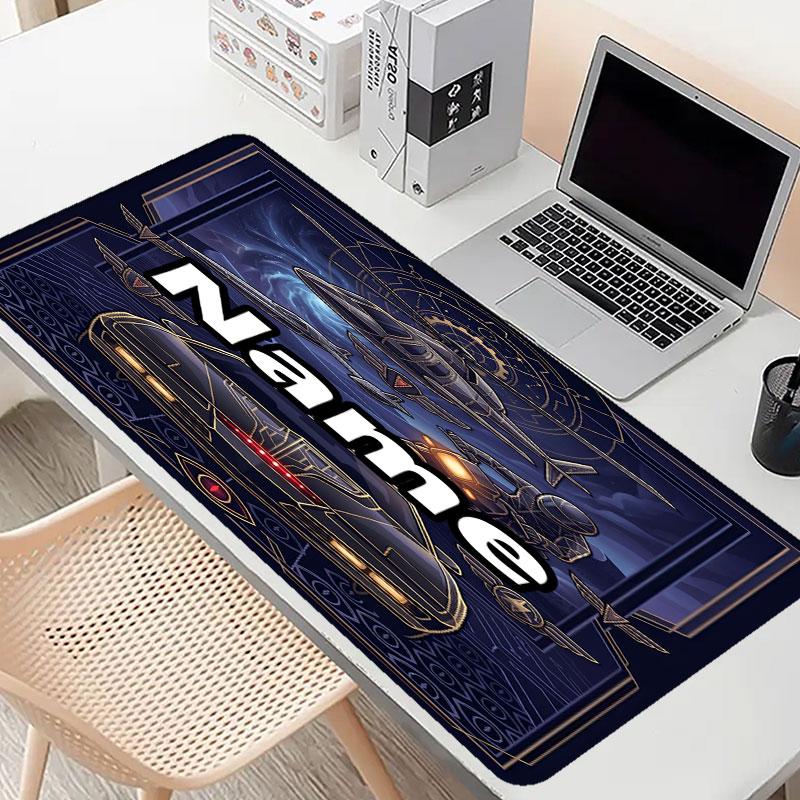 Custom Name Personalized Knight Rider Pattern Mousepad, Laptop PC Desk Mat, Decorative Desk Mat for Home Keyboard Pad Gift