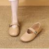 Soft-soled Mary Jane Small Leather Shoes for Women's 2025 Autumn New Popular Retro Single Shoes Versatile Flat-soled Shallow-mouth Beanie Shoes