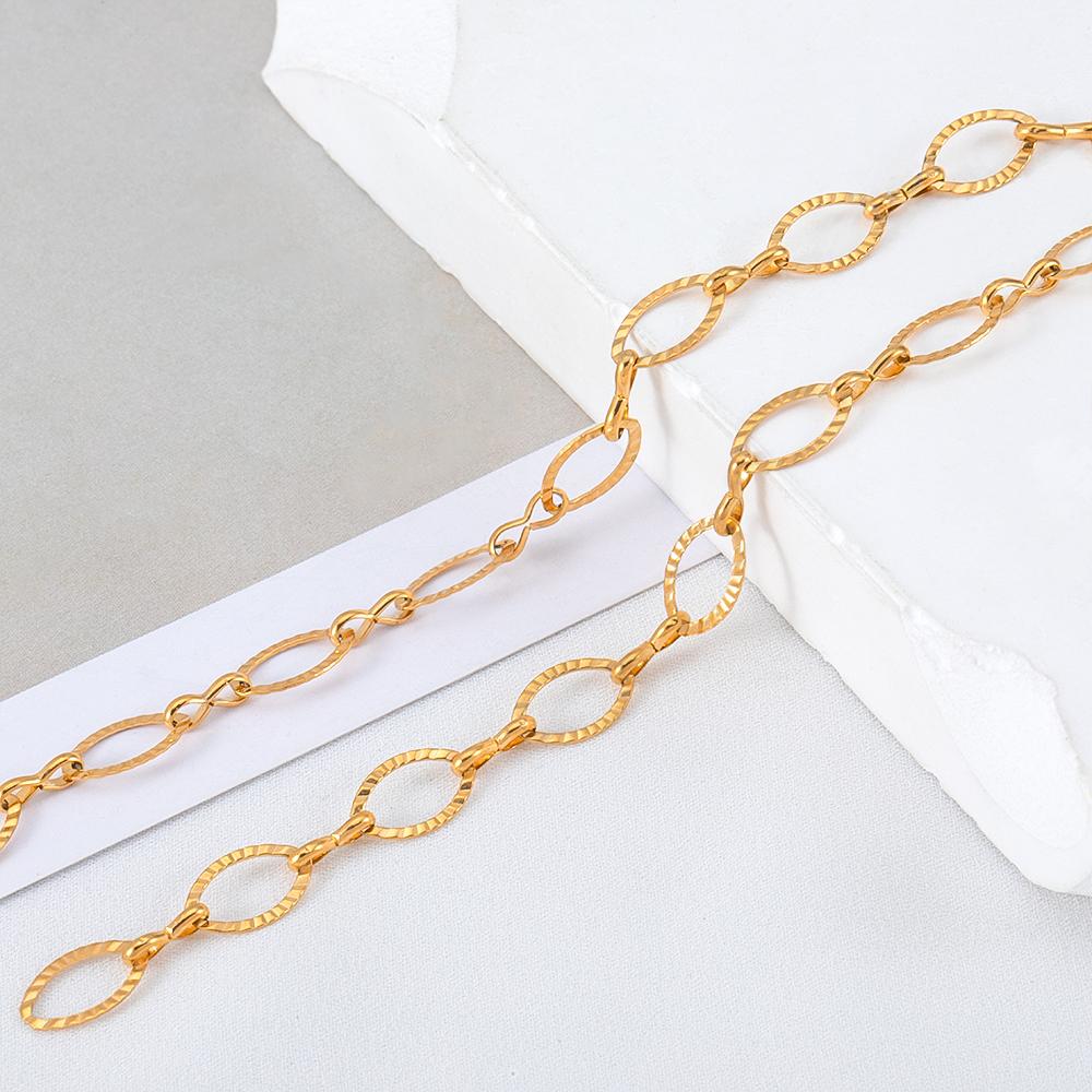 2Meters Multi-Style Stainless Steel Gold Color Link Chain for DIY Women Man Bracelet Necklace Chains Jewelry Making Accessories