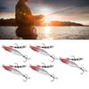 5Pcs Artificial Fishing Lure Lifelike Fishing Bait with Treble Hook for Saltwater Freshwater Red Head Silver Body