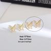 Gold-Plated Butterfly Ear Studs with Colored Zirconia - Luxury Fashion Earring