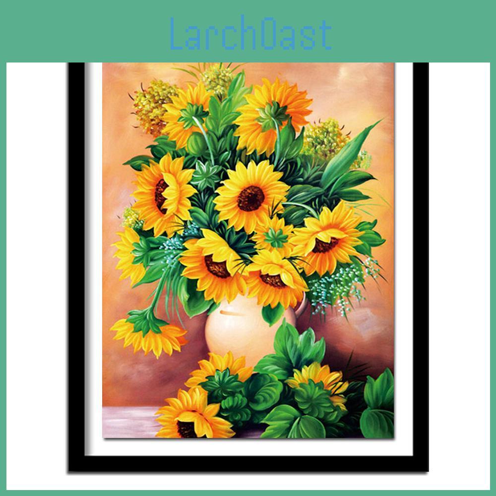 Crafts Embroidery Flower Diamond Kit Full Round Rhinestone Diamond Painting Cross Stitch Sunflower