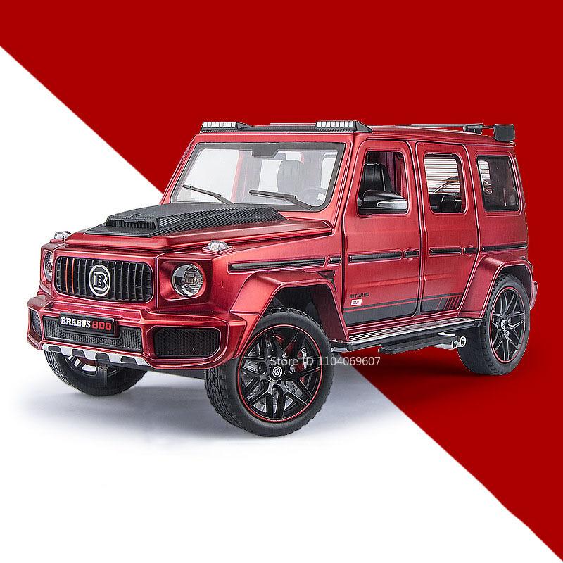 1:24 G800 SUV Car Models Doors Alloy Diecast W140 320SEL Model Opened Pull Back Sound Light Shock Absorption Toys Gifts for Kids