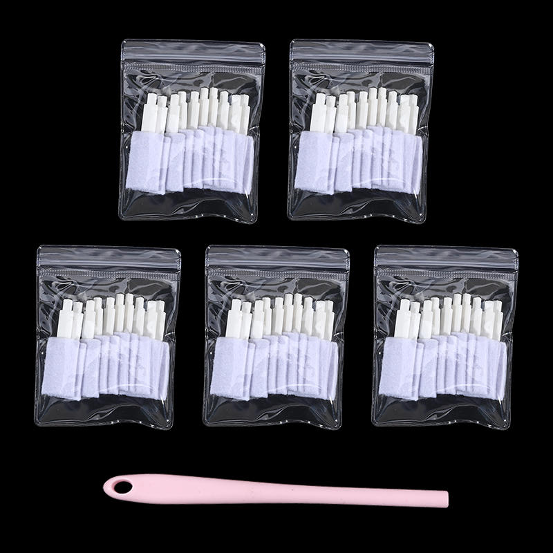30/50PCS Long Handle Disposable Toilet Brush with Refill Heads Bathroom Crevice Cleaning Scrubber Keyboard Cleaning Tool