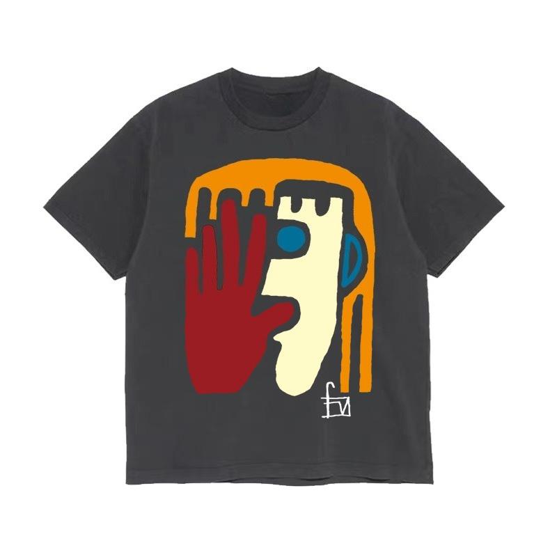 

Trend House LIEF Оверсайз Уличный Тренд Бренд Летняя Футболка из Чистого Хлопка Свободного Кроя с Принтом Мужская и Женская Футболка с Коротким Рукавом XXXXXL