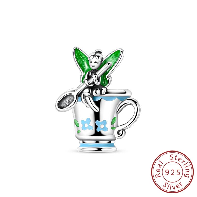 Original Copper Charms Beads Apple Gold Suitcase Family Love Charm Fit Bracelets Bangle Pendant Women Diy Jewelry