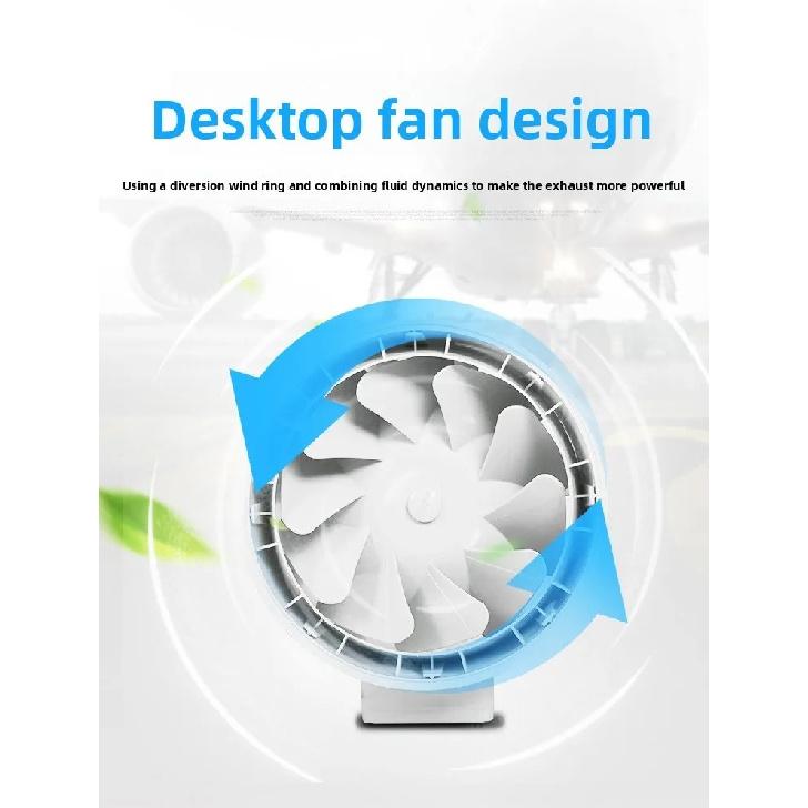 3/4/5/6/8inch Exhaust Pipe Fan Ventilation Fan Pipe Fan Inline Duct Fan Ventilation Exhaust Blower Fans Quiet For Ducting