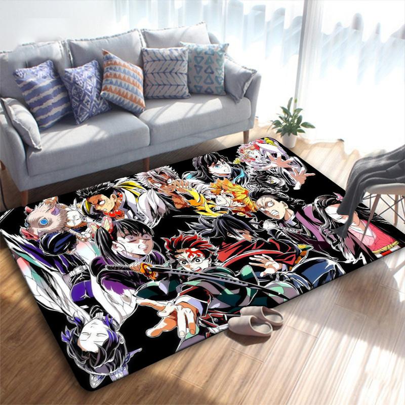 Demon Slayer Carpet Rug for Living Room Bedroom Home Sofa Decoration,Kids play Non-slip Floor Mat