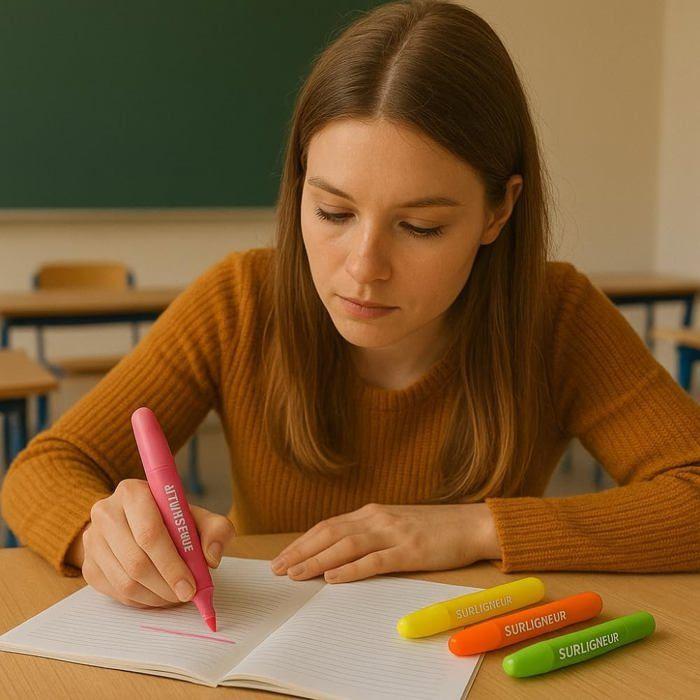 Pack of 4 Highlighters Assorted Colors Compact Size