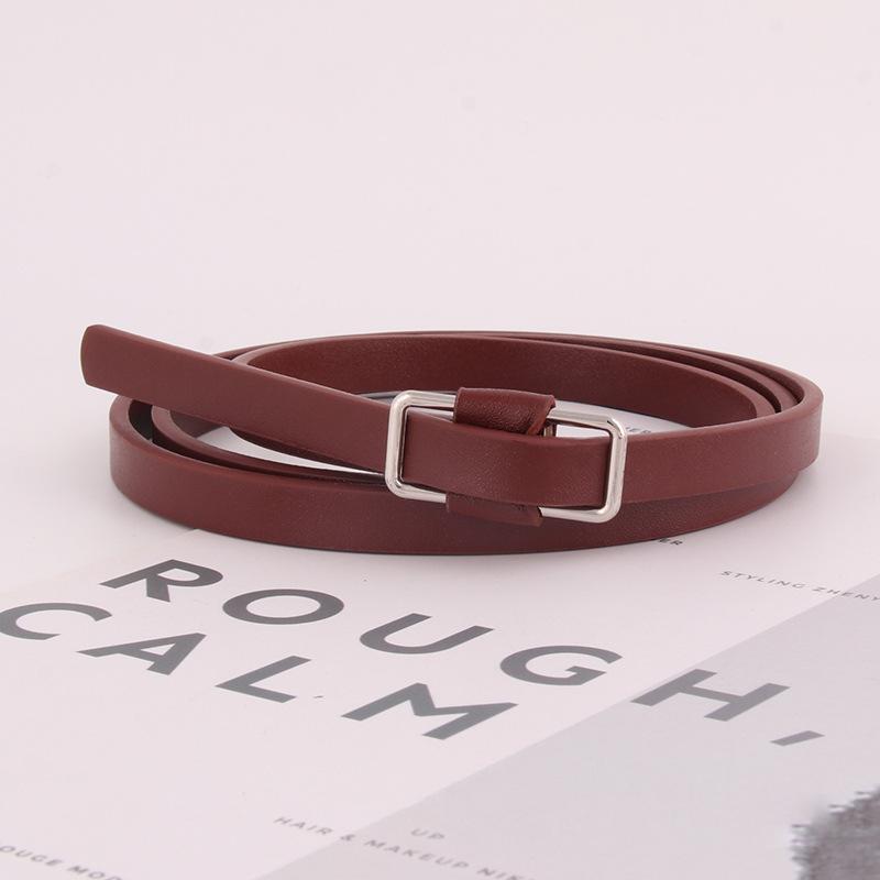 

Тонкий корейский пояс Женская модная отделка узлом Платья с утяжкой бордовый