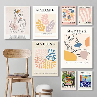 Abstract Lines Canvas Painting Poster Nordic Matisse Wall Art Print Decorative Girl Picture Modern Living Room Home Decor Unframed