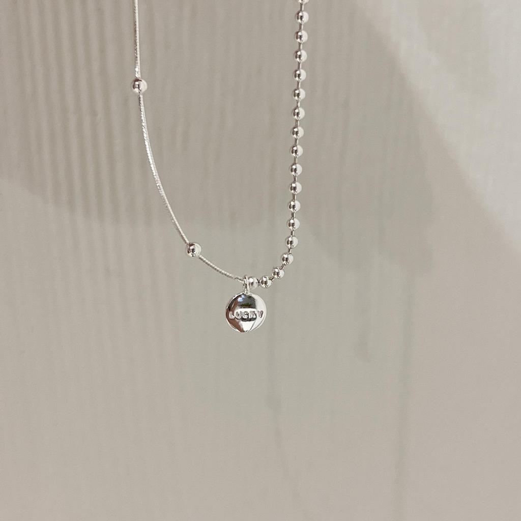 Sterling Silver Lucky Letter Ankle Bracelet for Women - Korean Simple Design, Versatile Gift for Students and Friends