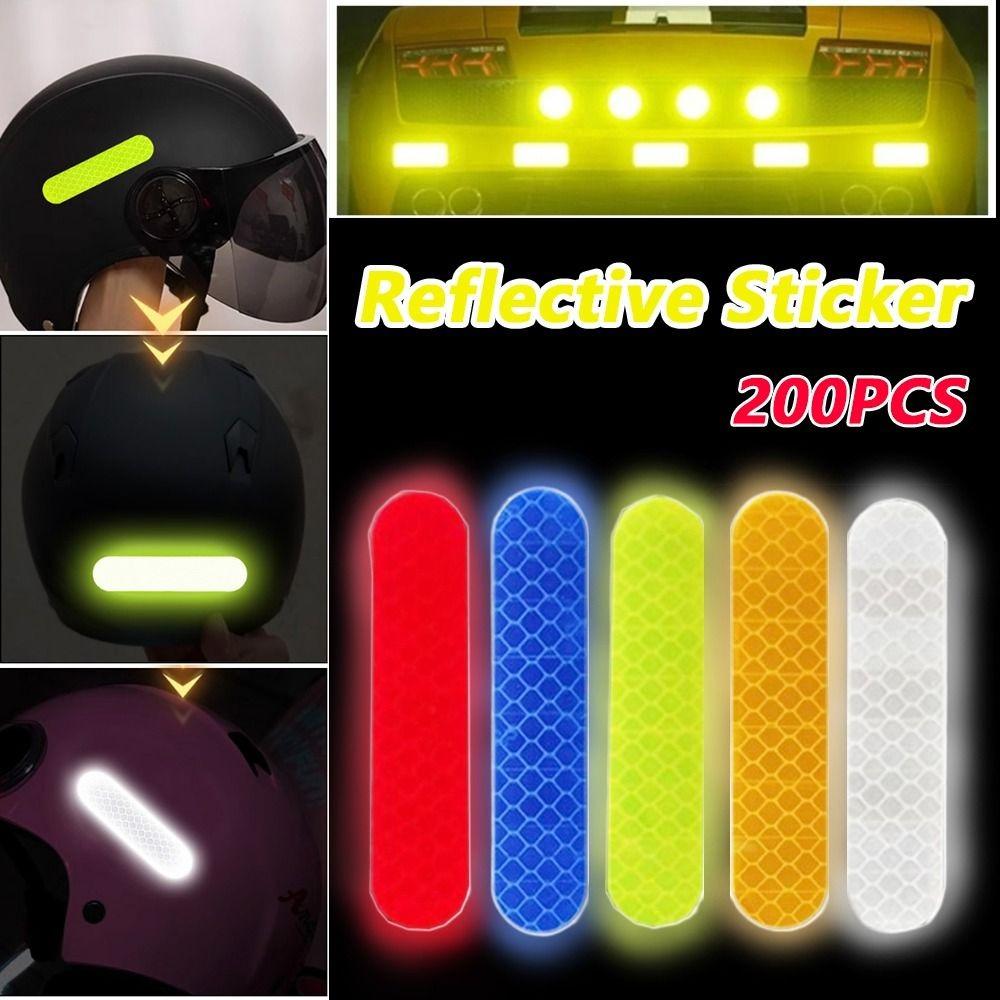 200Pcs Wear-Resistant Car Reflector Tape Creative Safety Warning Patches Night Riding