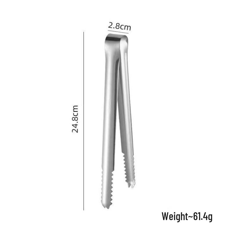 Stainless Steel Multi-Purpose Tongs: Perfect for Ice, Food, Bread, Fruits, Grilled Sausage, and Lemon