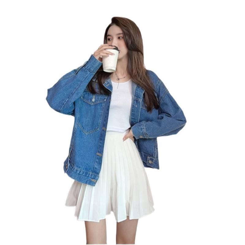Korean Style Embroidered Loose Denim Jacket for Autumn/Winter