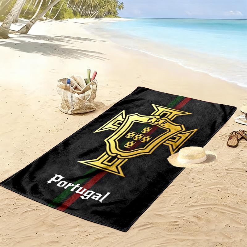 Portugal Football Print Beach Towel, Large Soft Quick Dry Towel for Beach Camping Swimming