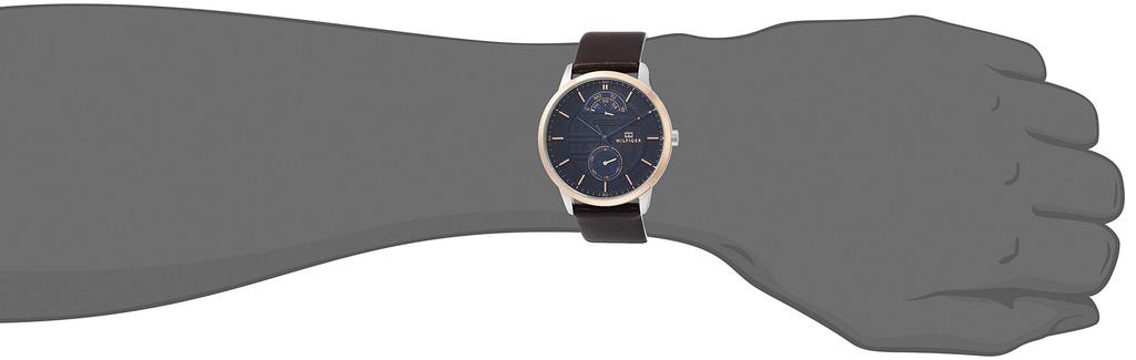 Tommy Hilfiger HUNTER Navy Brown Multi-Function Watch, Dial, 1791605, Men's,