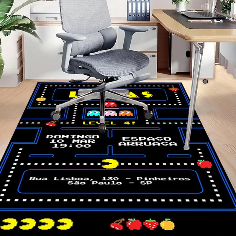 1pc Pacman Adventure Carpet for Playroom Bedroom Living Room Sofa Home Decor,kids Game Area Rug Non-slip Floor Mat Y730139