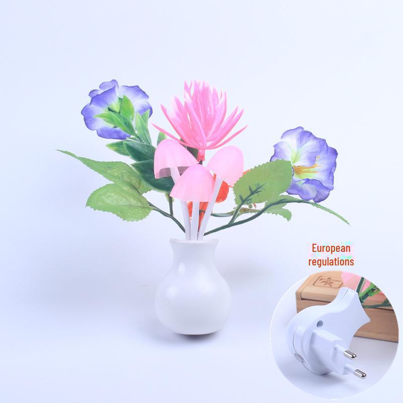 

Трансграничный светодиодный ночник-тюльпан: Встраиваемая лампа-гриб с датчиком освещенности, соответствующая стандартам США/Европы. 0.5W