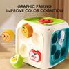 Baby Montessori Toys 6-in-1 Activity Cube Fishing Games Educational Toys Shape Sorter  Music Learning Toys for Infants  Toddlers