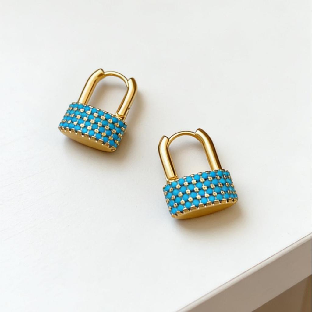 Orecchini a Fiocco in Vetro Blu Vintage - Ornamento dal Design Retrò